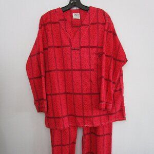 Mens 60s Pajama Set Pullover Shirt Elastic Pant Mid Century Tiki Rockabilly